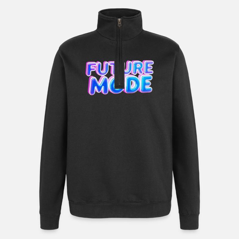 Future Mode Neon Licht - Quarter-Zip-Sweatshirt - Schwarz