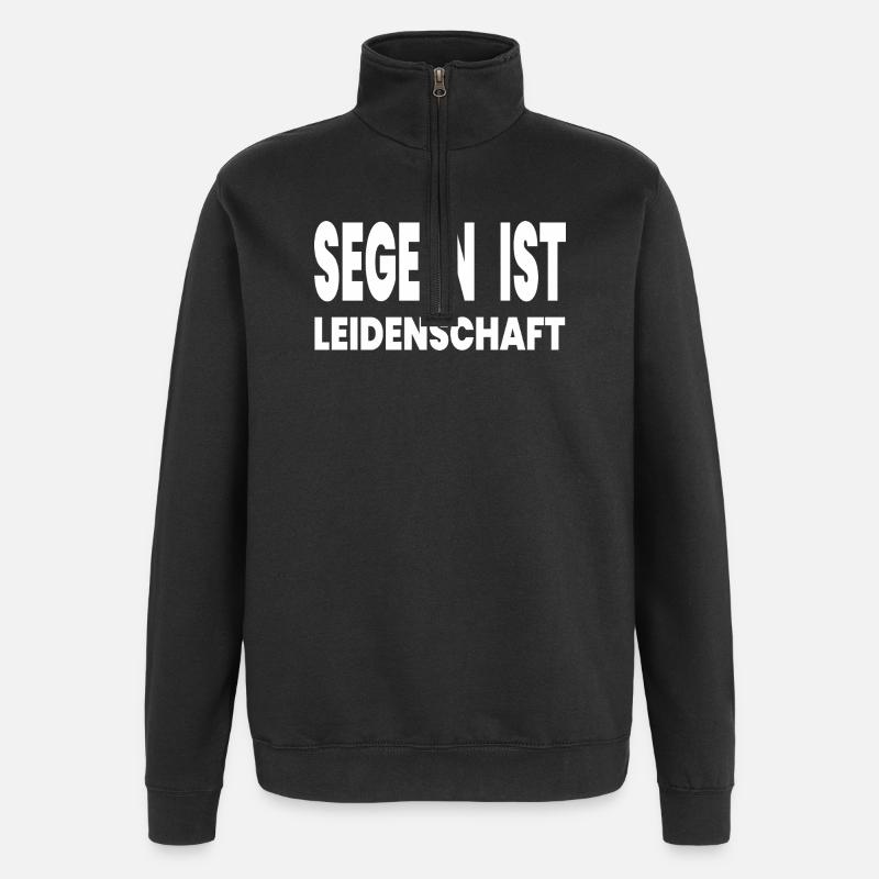 Segeln - Quarter-Zip-Sweatshirt - Schwarz