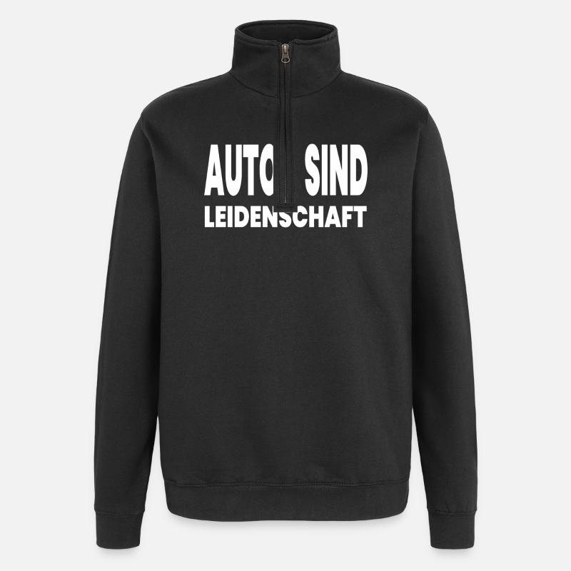 Auto - Quarter-Zip-Sweatshirt - Schwarz