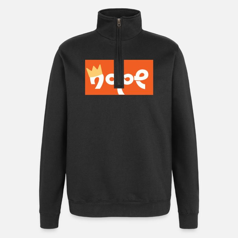 Nope Couronne Joyeuse Logo - Sweat à zip 1/4 - noir