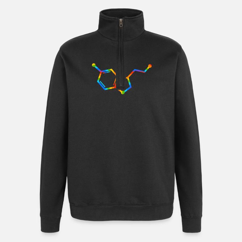 Géométrie de la molécule arc-en-ciel - sérotonine - Sweat à zip 1/4 - noir