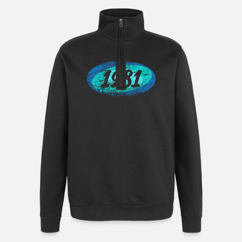 Retro 1981 - Quarter-Zip-Sweatshirt - Schwarz