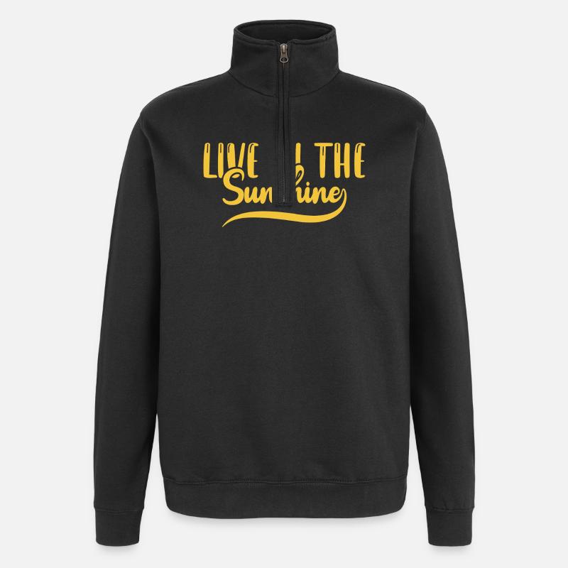 Live in the sunshine - Quarter-Zip-Sweatshirt - Schwarz