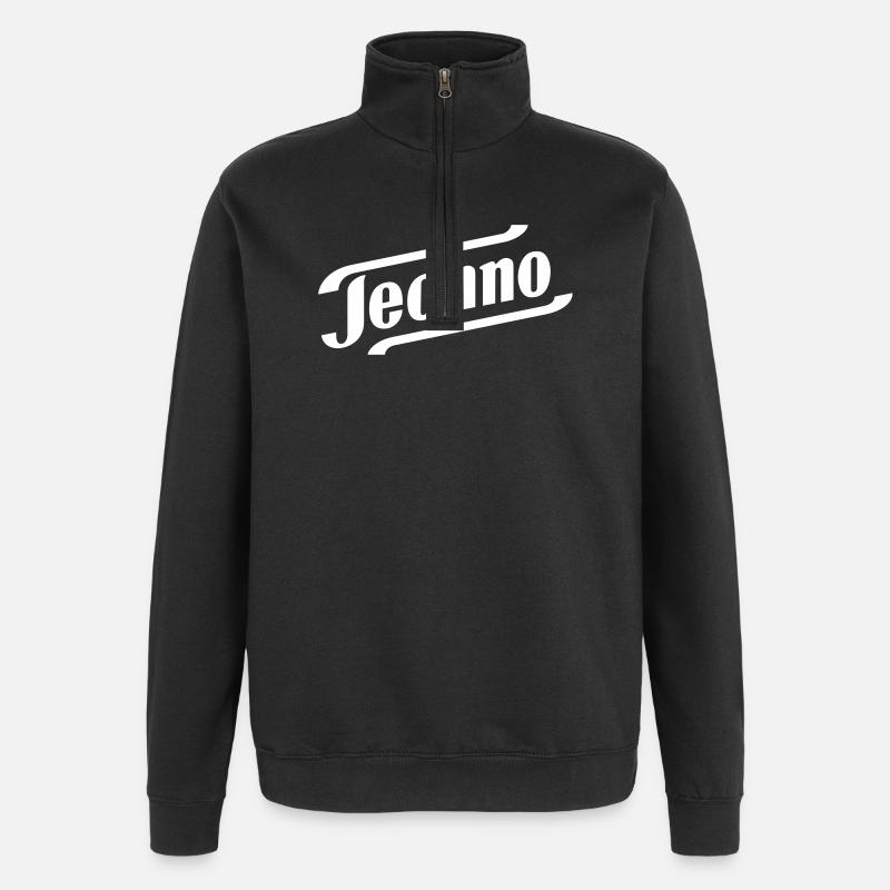 TECHNO - Quarter-Zip Sweatshirt - black