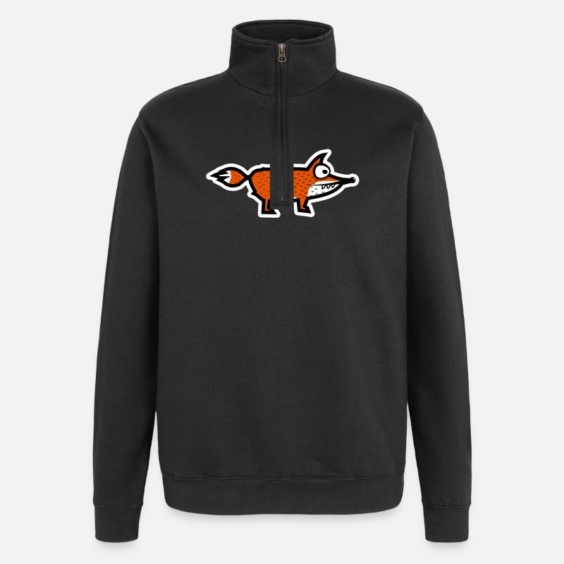 Fox - Quarter-Zip Sweatshirt - black