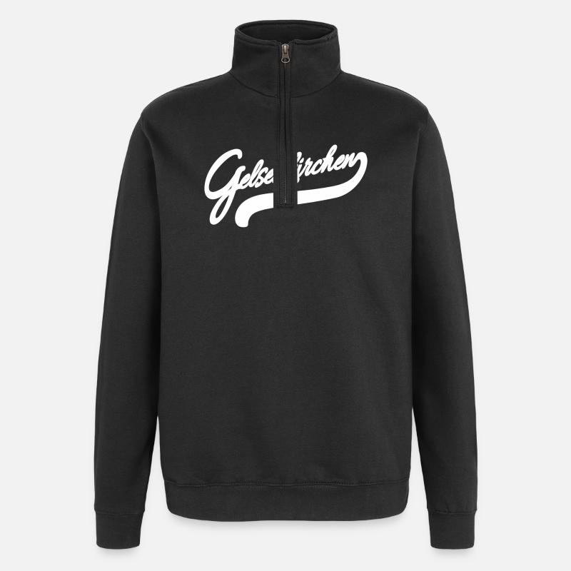 Gelsenkirchen Retro - Quarter-Zip Sweatshirt - black