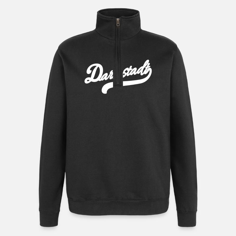 Darmstadt Rétro - Sweat à zip 1/4 - noir