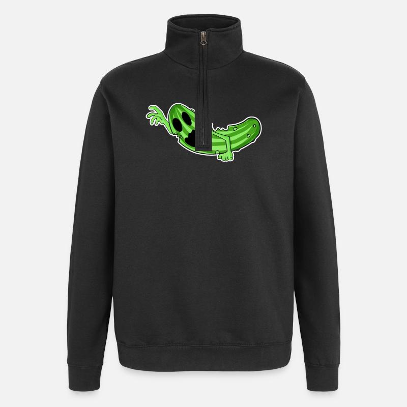 Zombie Gurke Horror - Quarter-Zip-Sweatshirt - Schwarz