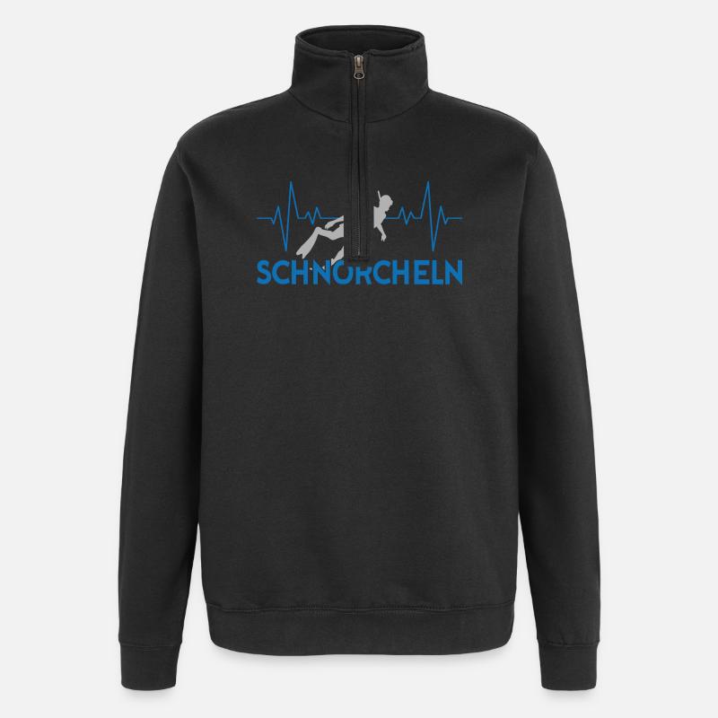 Schnorcheln Herzschlag - Quarter-Zip-Sweatshirt - Schwarz