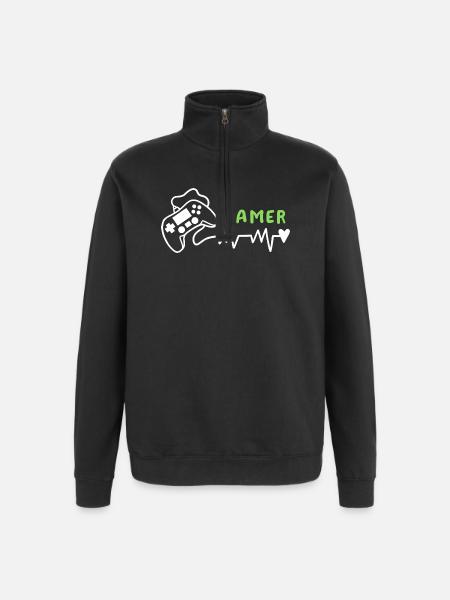 Gamer Gaming - Quarter-Zip-Sweatshirt - Schwarz