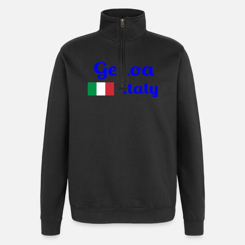 Gênes Italia - Imprimés élégants - Sweat à zip 1/4 - noir