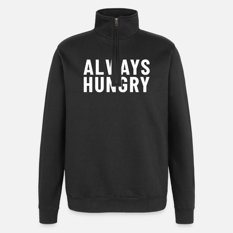 Immer hungrig - Quarter-Zip-Sweatshirt - Schwarz