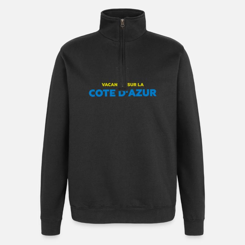 Vacances sur la côte d'azur - Sweat à zip 1/4 - noir