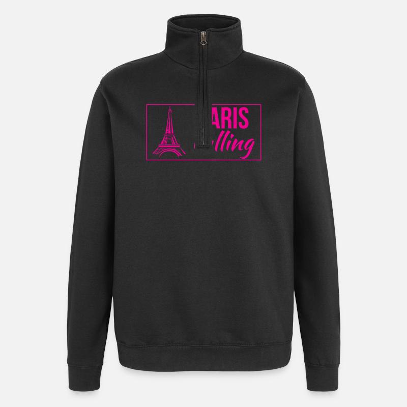 Paris Calling - Sweat à zip 1/4 - noir