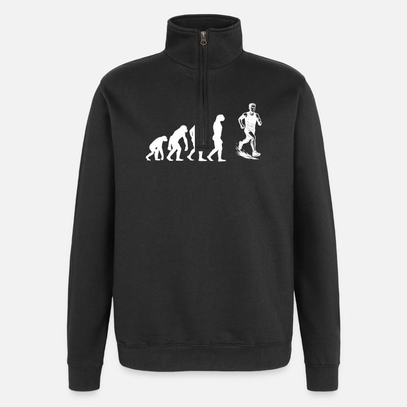 Running Graphics for Races - Quarter-Zip Sweatshirt - black