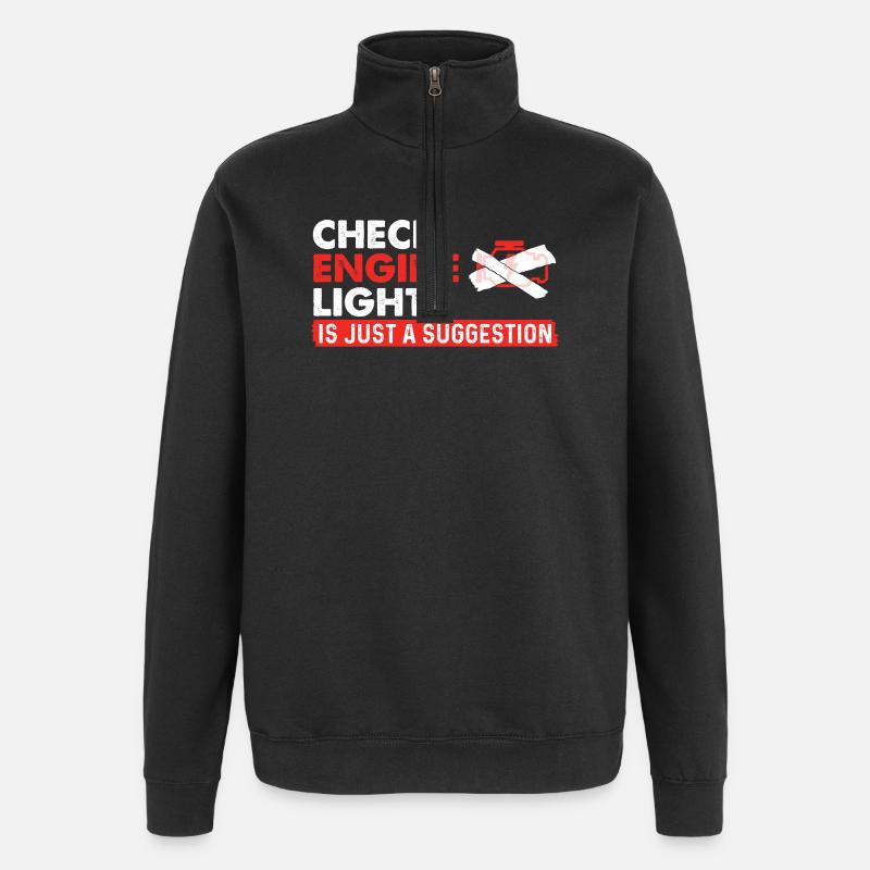 Check Engine Light Suggestion Racing Car - Quarter-Zip Sweatshirt - black