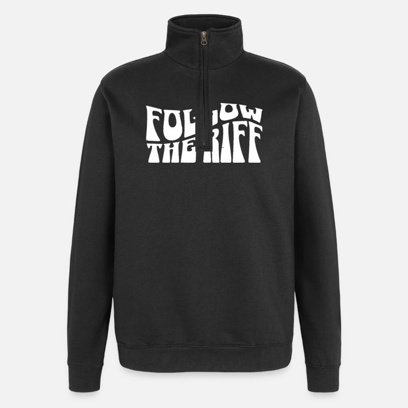 Suivez la faille - Sweat à zip 1/4 - noir