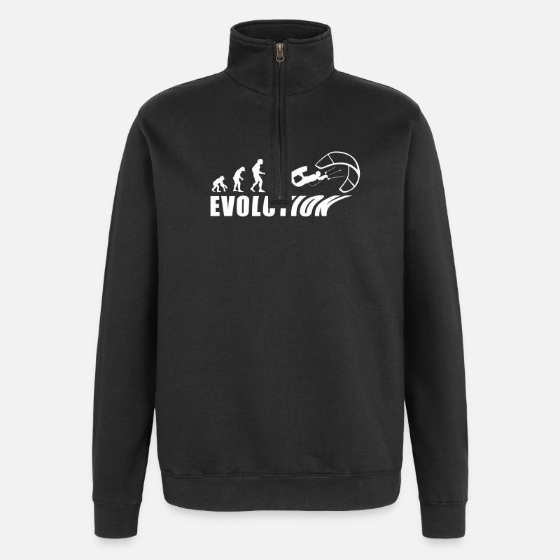 EVOLUTION KITESURF Urlaub Meer Geschenk - Quarter-Zip-Sweatshirt - Schwarz
