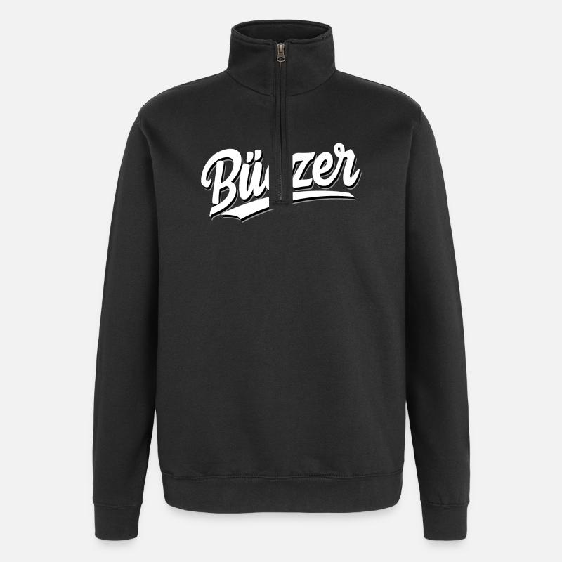 Büezer - Schweizerdeutsch - Mundart - Quarter-Zip-Sweatshirt - Schwarz