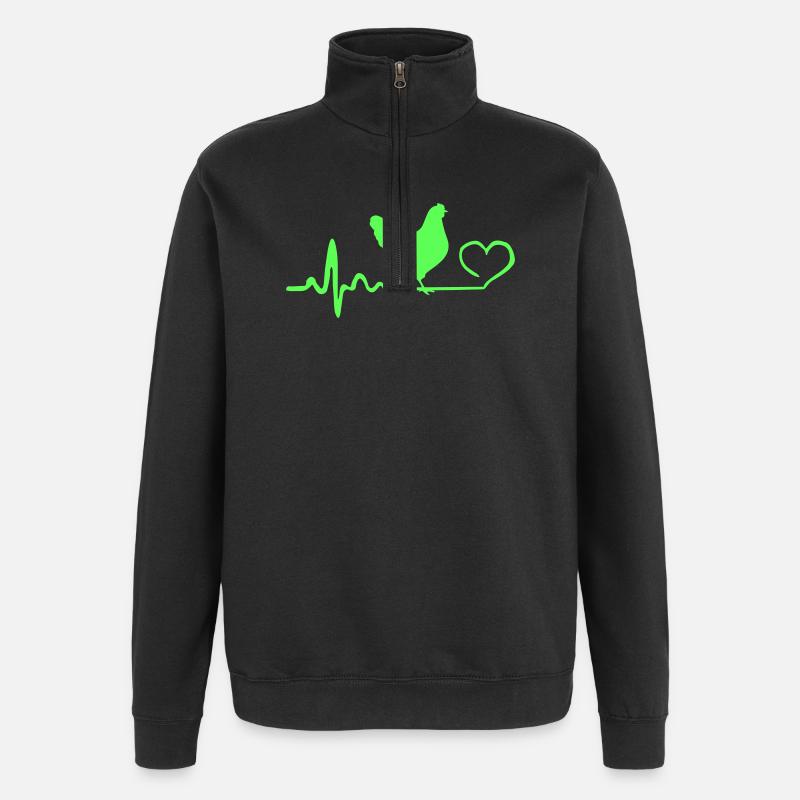 Poulet Poulet Amour Heartbeat - Sweat à zip 1/4 - noir