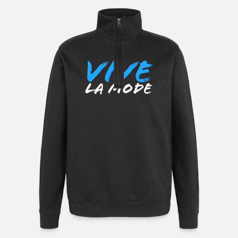 vive la mode - Sweat à zip 1/4 - noir