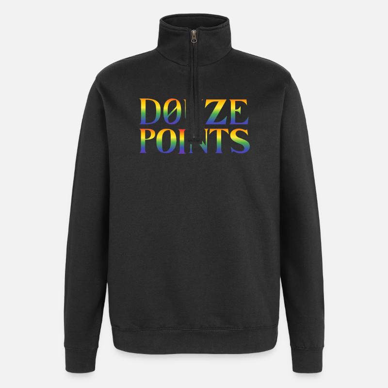 Douze Points Eurovision song contest - Quarter-Zip Sweatshirt - black