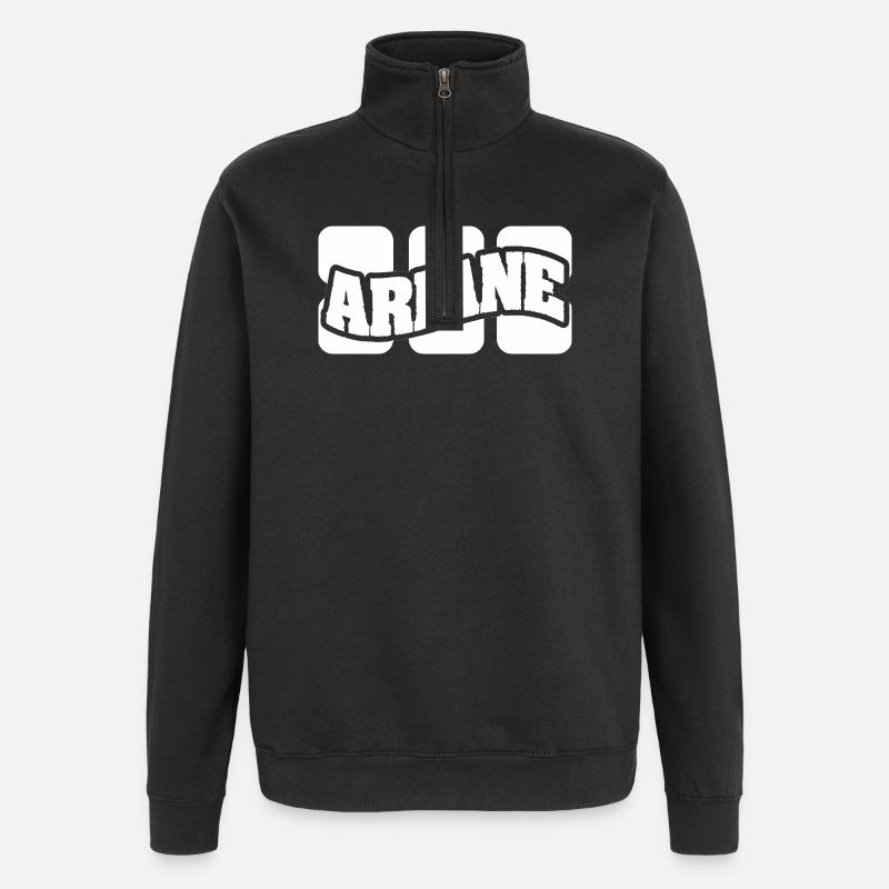 Nom Ariane - Sweat à zip 1/4 - noir