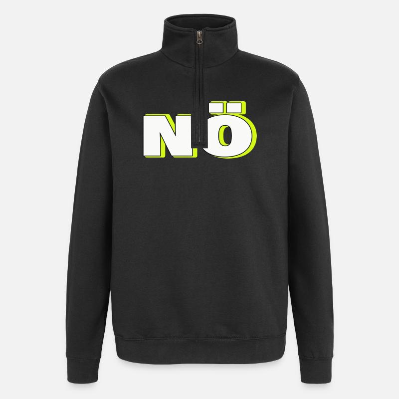 no - Quarter-Zip Sweatshirt - black