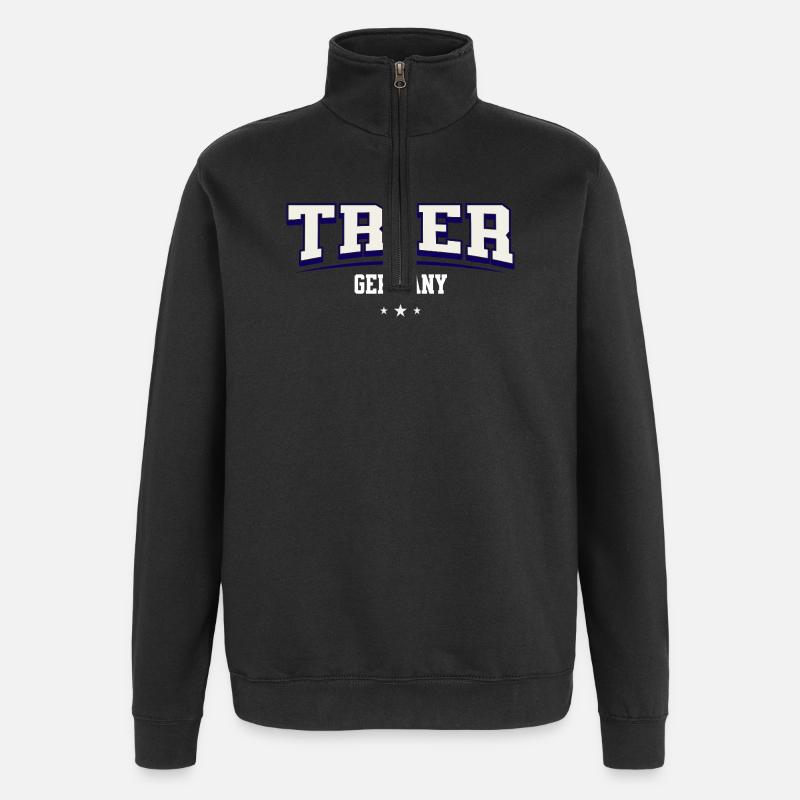 Trier Germany City Emblem - Quarter-Zip Sweatshirt - black