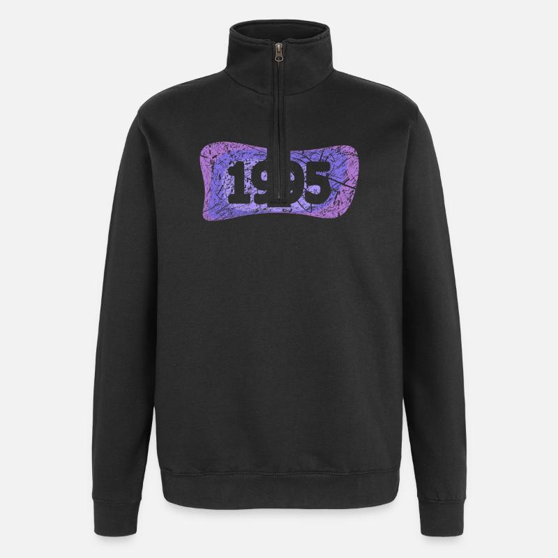 1995 - Sweat à zip 1/4 - noir