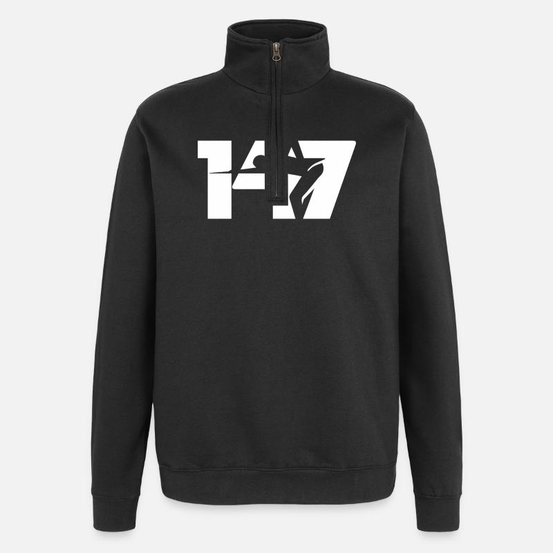 147 Snooker Icon (Blanc) - Sweat à zip 1/4 - noir