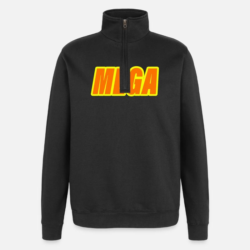 méga - Sweat à zip 1/4 - noir