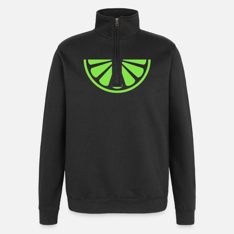 Tranche de citron vert - Sweat à zip 1/4 - noir
