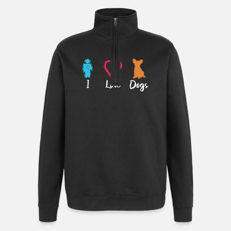 J’adore les chiens - Sweat à zip 1/4 - noir