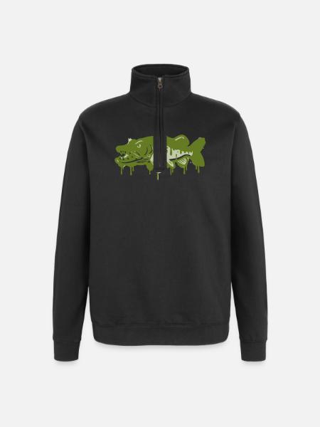 Hecht Tropfen Silhouette - Quarter-Zip-Sweatshirt - Schwarz