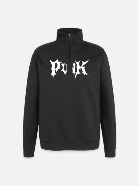 Punk-Gothic-Logo - Quarter-Zip-Sweatshirt - Schwarz