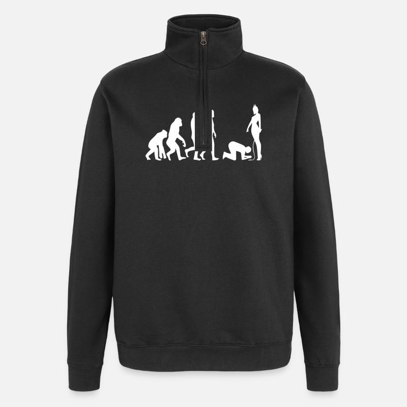 Evolution man - Quarter-Zip Sweatshirt - black