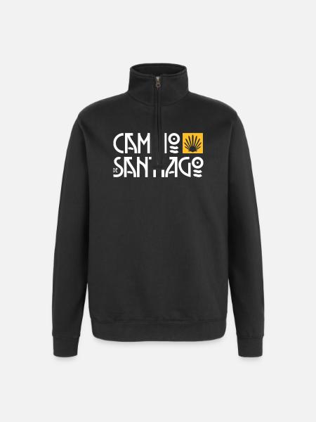 Camino de Santiago | Cammino di Santiago | Refuso Art Deco - Felpa con zip 1/4 - nero