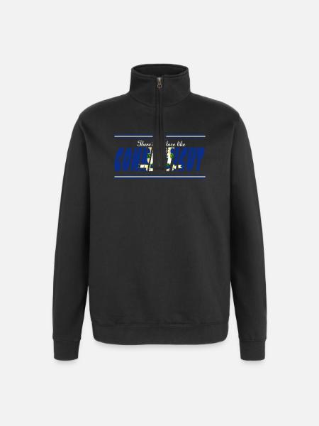 Connecticut Pride Blue Flag - Quarter-Zip Sweatshirt - black