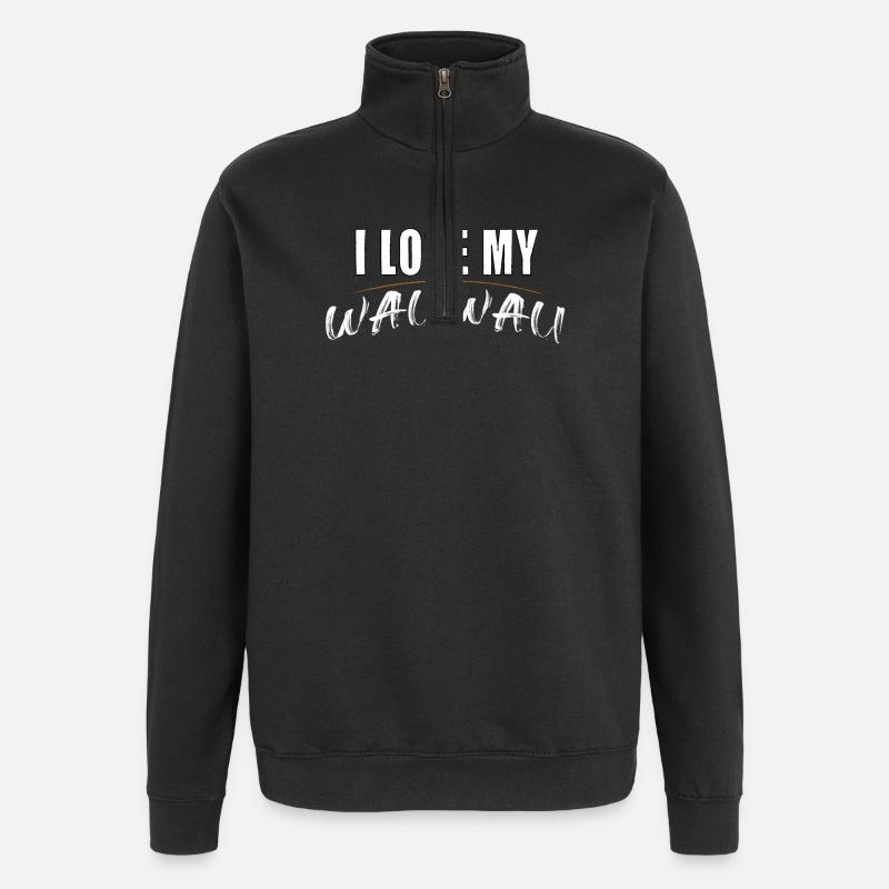 J’adore mon Wauwau - Sweat à zip 1/4 - noir