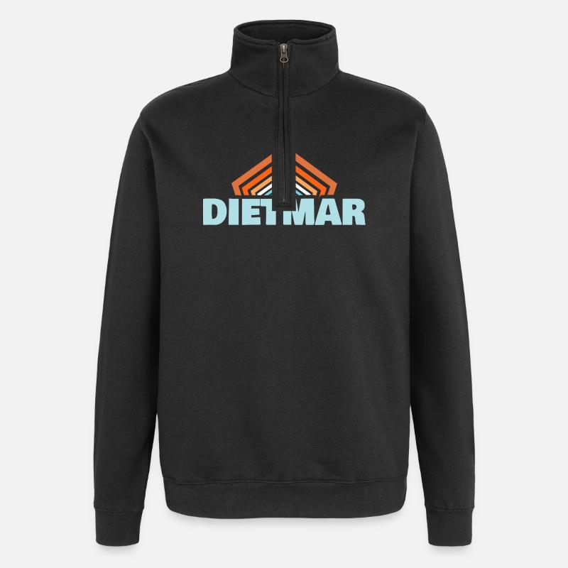 Dietmar - Quarter-Zip-Sweatshirt - Schwarz