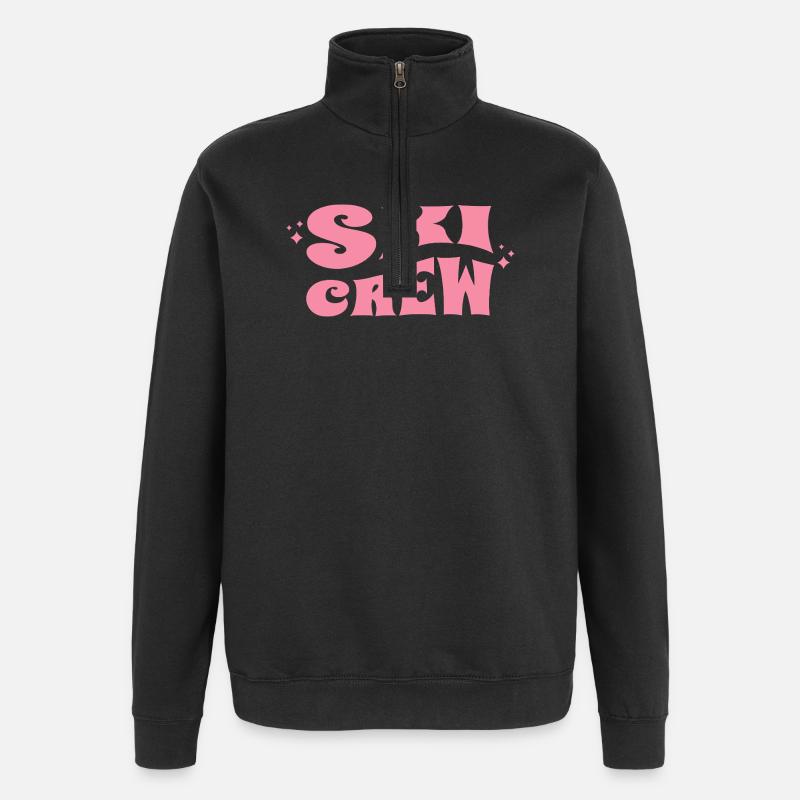 Ski Crew Apres Ski Spruch - Quarter-Zip-Sweatshirt - Schwarz