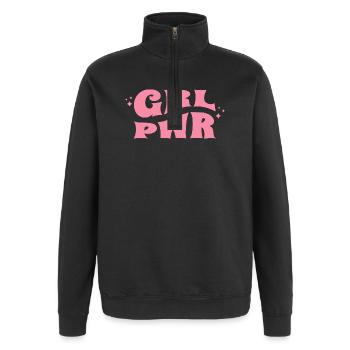 GRL PWR Feminine Style - Quarter-Zip-Sweatshirt - Schwarz - Vorne - AI Model Female 172 light (172cm) & AI Model Male 178 dark (178cm)
