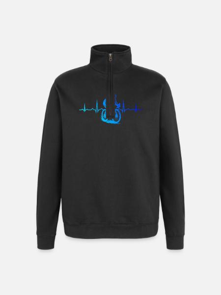 Iconisches Roadbike Motiv - Quarter-Zip-Sweatshirt - Schwarz