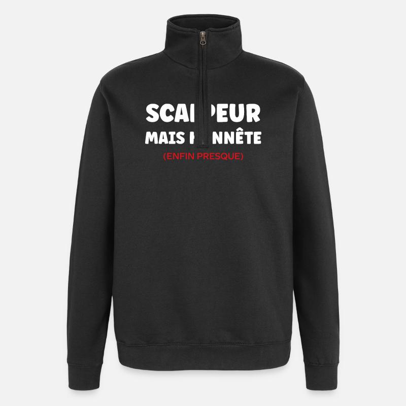 Scalpeur Honnête Presque - Sweat à zip 1/4 - noir