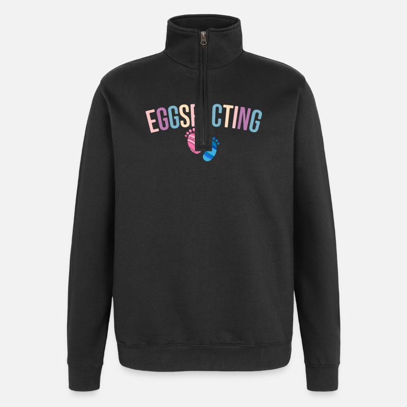 Eggspecting Easter Pregnancy Reveal Cute Mom - Quarter-Zip Sweatshirt - black