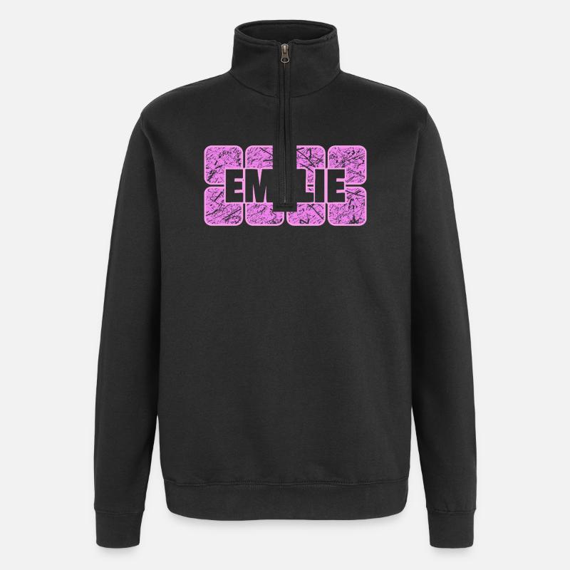 Cadeau pour Emelie - Sweat à zip 1/4 - noir