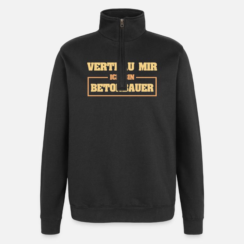 Profession Ouvrier du béton - Sweat à zip 1/4 - noir