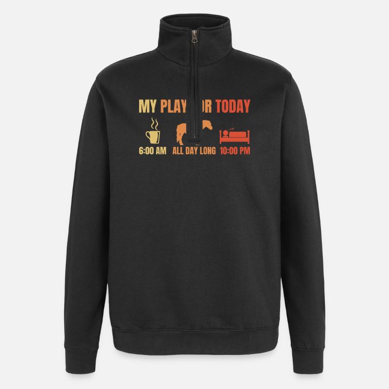 Chevaux de café endormis - Sweat à zip 1/4 - noir