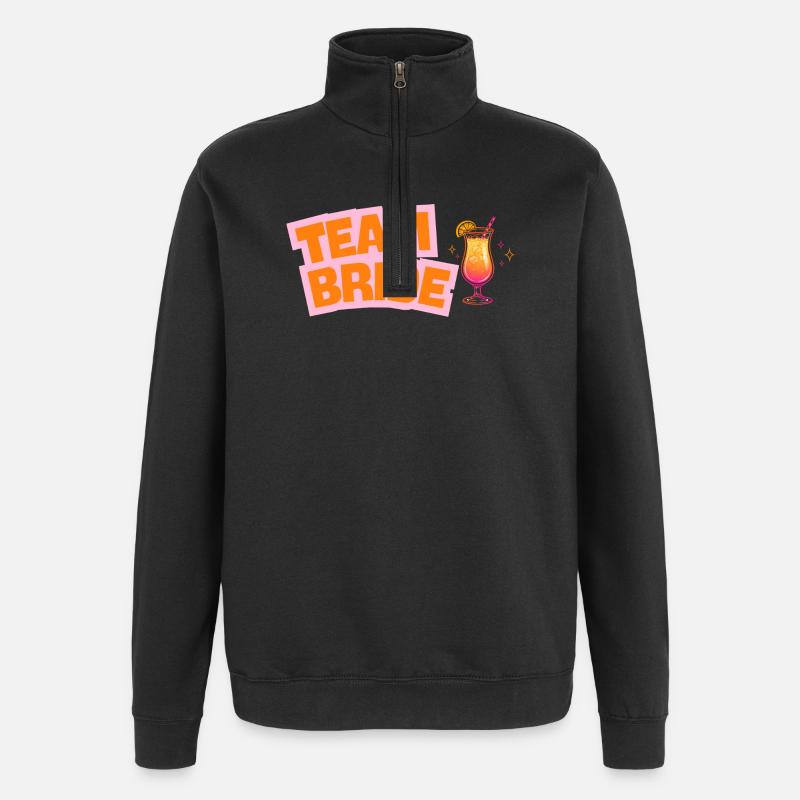 Team Bride - Cocktail - personnalisable - Sweat à zip 1/4 - noir